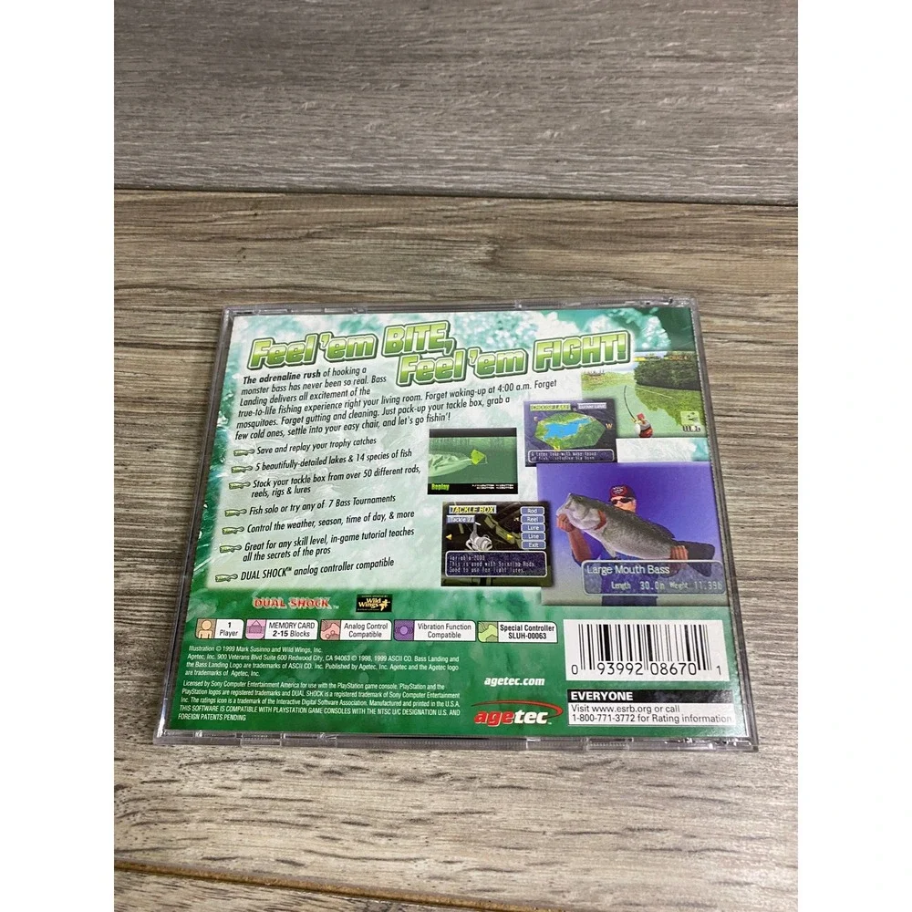 Bass Landing Sony PlayStation PS1 1999 Fishing Simulation Game No manual
